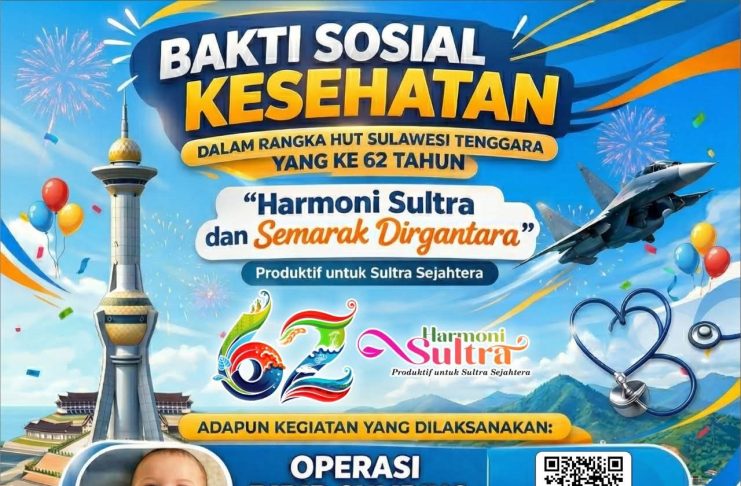 Bakti Sosial Kesehatan HUT ke-62 Sultra, Hadirkan Layanan Gratis bagi Ratusan Warga