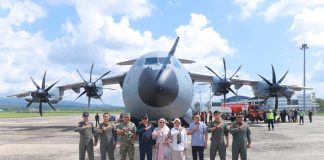 Gubernur Sultra Tinjau Pesawat Airbus A400M di Bandara Haluoleo